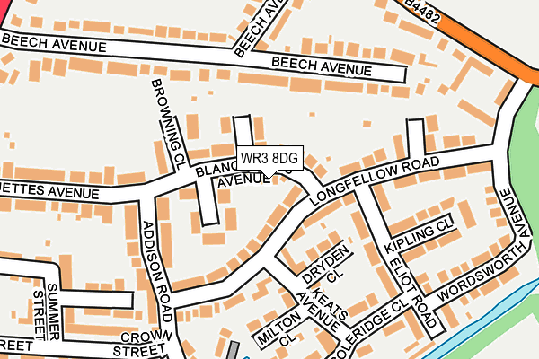 WR3 8DG map - OS OpenMap – Local (Ordnance Survey)