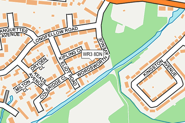 WR3 8DN map - OS OpenMap – Local (Ordnance Survey)