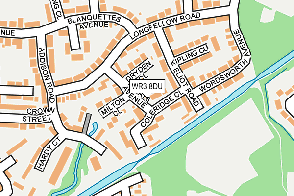 WR3 8DU map - OS OpenMap – Local (Ordnance Survey)