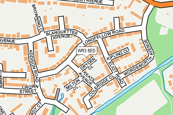 WR3 8ED map - OS OpenMap – Local (Ordnance Survey)