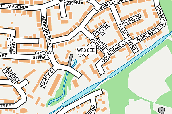WR3 8EE map - OS OpenMap – Local (Ordnance Survey)