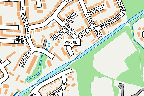 WR3 8EF map - OS OpenMap – Local (Ordnance Survey)