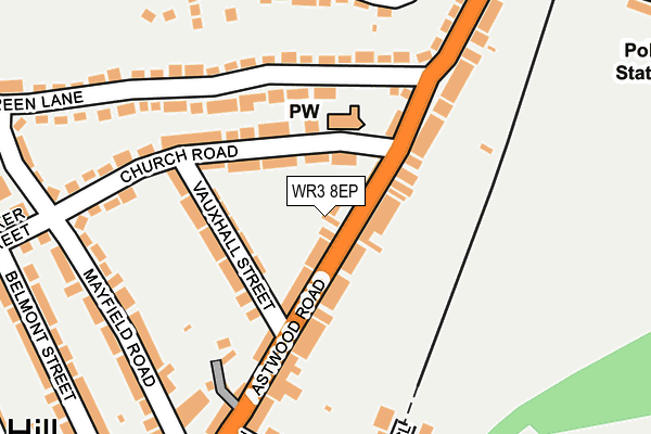 WR3 8EP map - OS OpenMap – Local (Ordnance Survey)