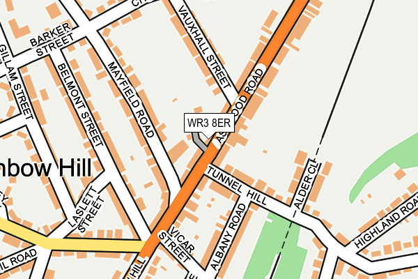 WR3 8ER map - OS OpenMap – Local (Ordnance Survey)