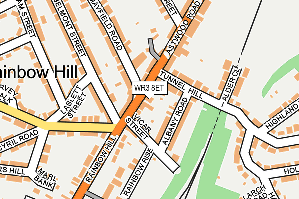 WR3 8ET map - OS OpenMap – Local (Ordnance Survey)