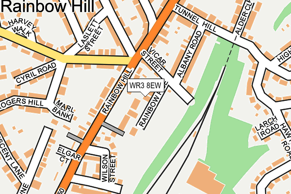 WR3 8EW map - OS OpenMap – Local (Ordnance Survey)