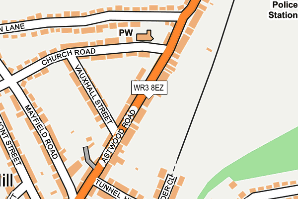 WR3 8EZ map - OS OpenMap – Local (Ordnance Survey)