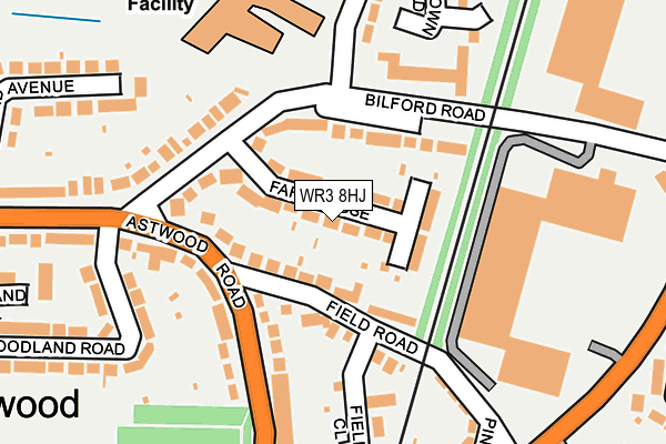 WR3 8HJ map - OS OpenMap – Local (Ordnance Survey)