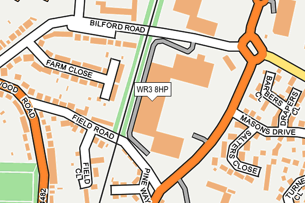 WR3 8HP map - OS OpenMap – Local (Ordnance Survey)