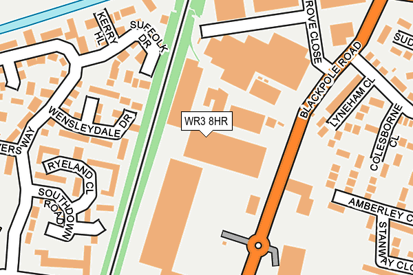 WR3 8HR map - OS OpenMap – Local (Ordnance Survey)