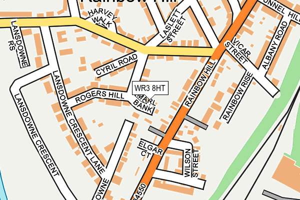 WR3 8HT map - OS OpenMap – Local (Ordnance Survey)