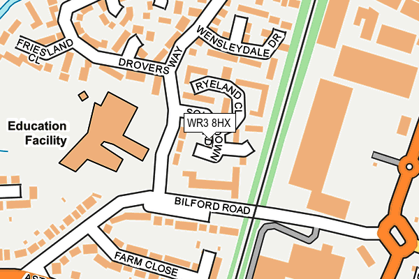 WR3 8HX map - OS OpenMap – Local (Ordnance Survey)