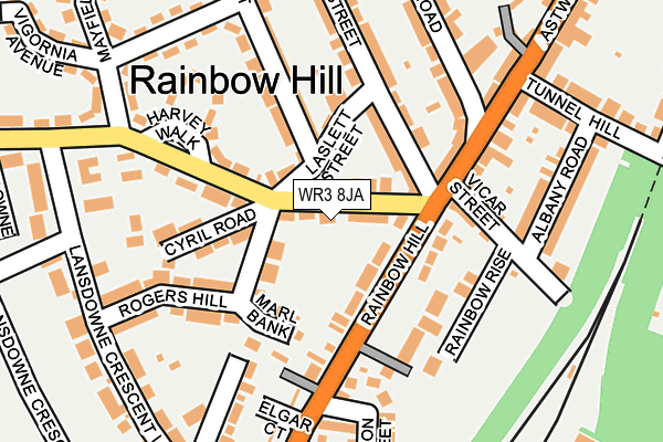 WR3 8JA map - OS OpenMap – Local (Ordnance Survey)