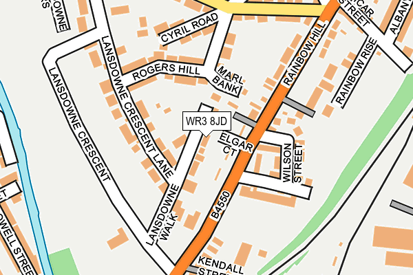 WR3 8JD map - OS OpenMap – Local (Ordnance Survey)
