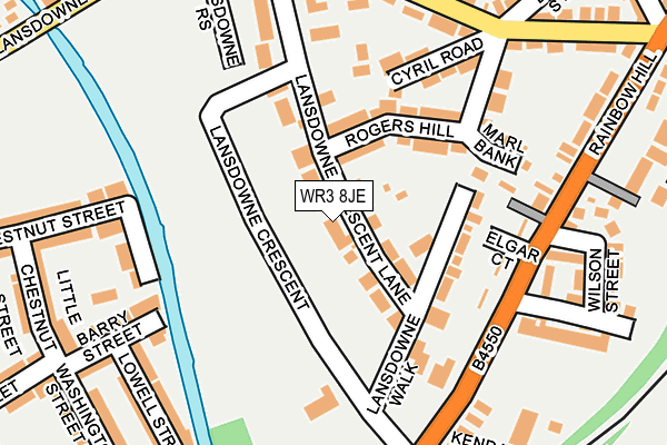 WR3 8JE map - OS OpenMap – Local (Ordnance Survey)