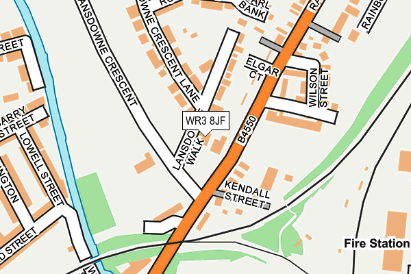 WR3 8JF map - OS OpenMap – Local (Ordnance Survey)