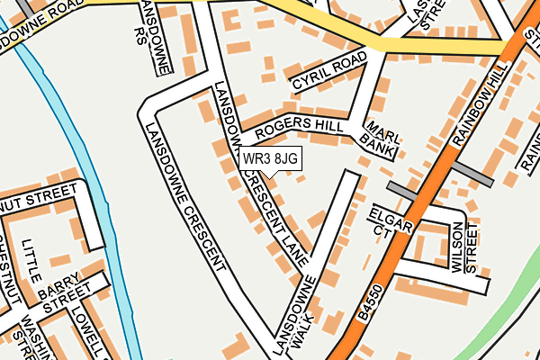 WR3 8JG map - OS OpenMap – Local (Ordnance Survey)