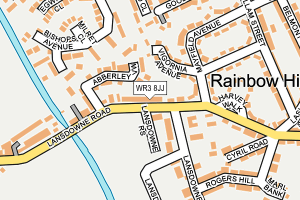 WR3 8JJ map - OS OpenMap – Local (Ordnance Survey)