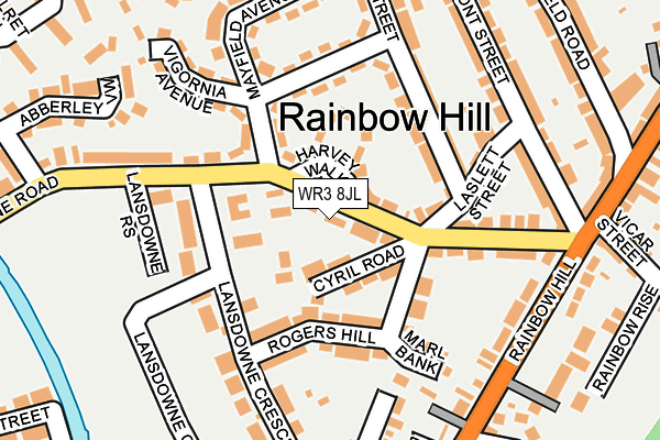WR3 8JL map - OS OpenMap – Local (Ordnance Survey)