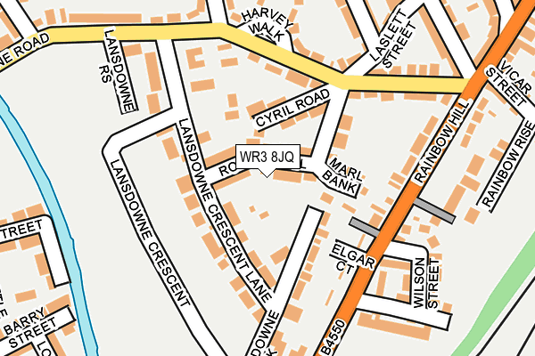 WR3 8JQ map - OS OpenMap – Local (Ordnance Survey)