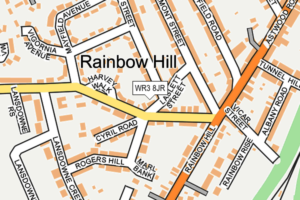 WR3 8JR map - OS OpenMap – Local (Ordnance Survey)