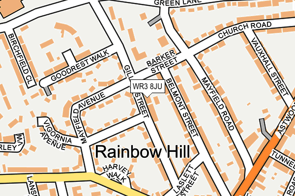 WR3 8JU map - OS OpenMap – Local (Ordnance Survey)