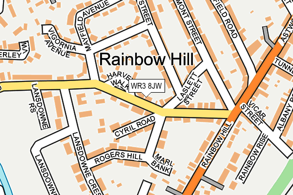 WR3 8JW map - OS OpenMap – Local (Ordnance Survey)