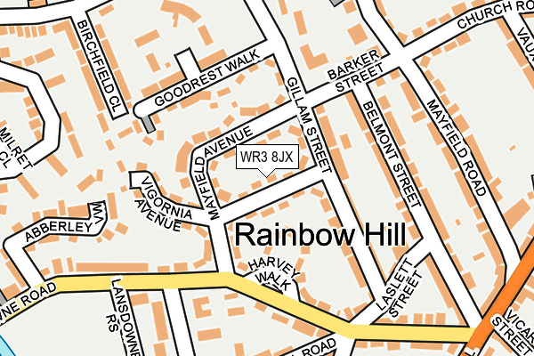 WR3 8JX map - OS OpenMap – Local (Ordnance Survey)