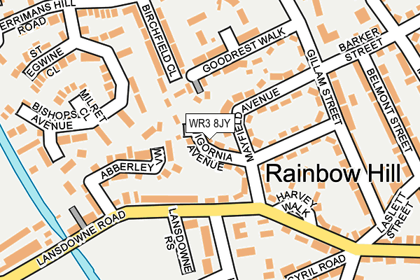 WR3 8JY map - OS OpenMap – Local (Ordnance Survey)
