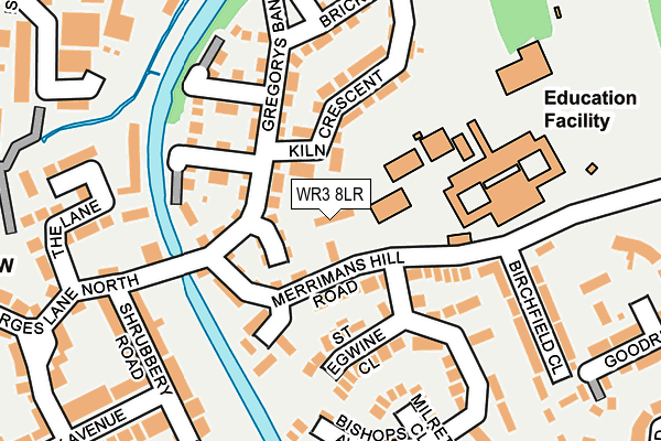 WR3 8LR map - OS OpenMap – Local (Ordnance Survey)