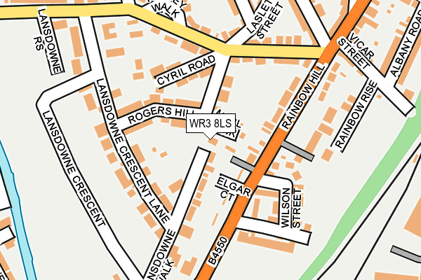 WR3 8LS map - OS OpenMap – Local (Ordnance Survey)