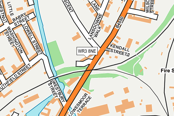 WR3 8NE map - OS OpenMap – Local (Ordnance Survey)