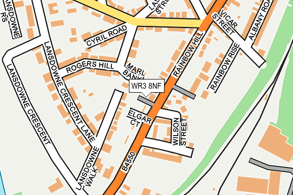 WR3 8NF map - OS OpenMap – Local (Ordnance Survey)