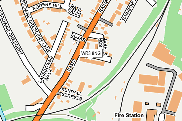 WR3 8NG map - OS OpenMap – Local (Ordnance Survey)