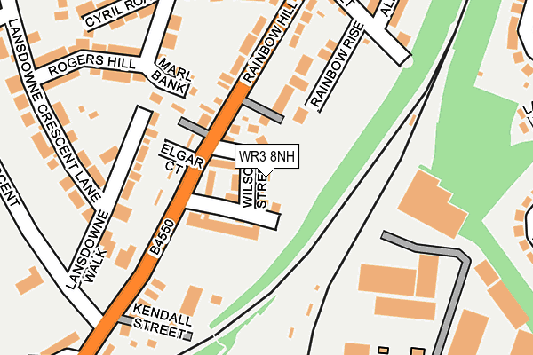 WR3 8NH map - OS OpenMap – Local (Ordnance Survey)