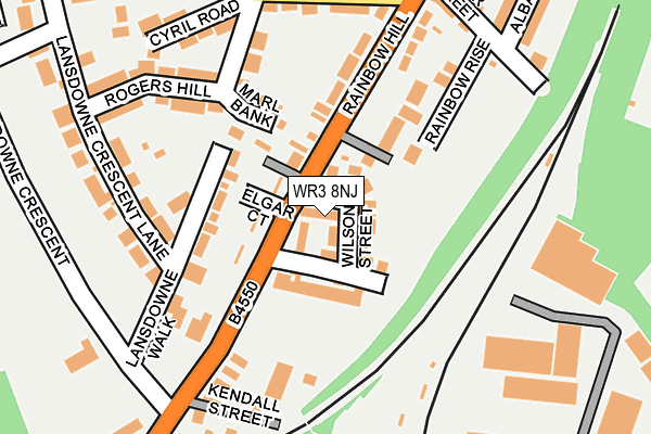 WR3 8NJ map - OS OpenMap – Local (Ordnance Survey)