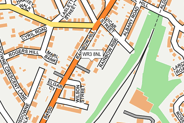 WR3 8NL map - OS OpenMap – Local (Ordnance Survey)