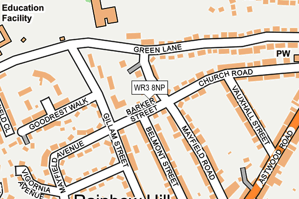 WR3 8NP map - OS OpenMap – Local (Ordnance Survey)