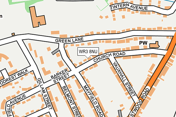 WR3 8NU map - OS OpenMap – Local (Ordnance Survey)