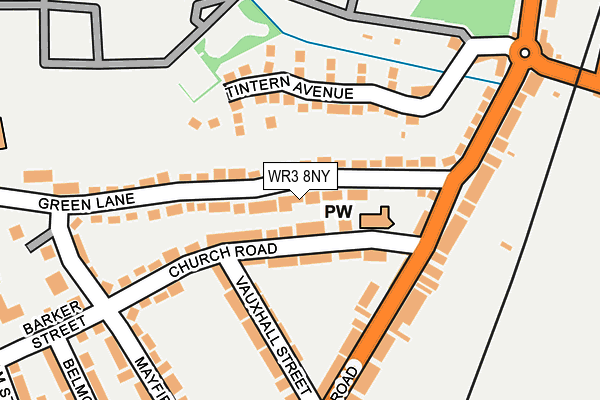 WR3 8NY map - OS OpenMap – Local (Ordnance Survey)