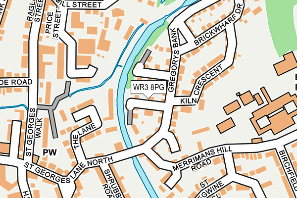 WR3 8PG map - OS OpenMap – Local (Ordnance Survey)