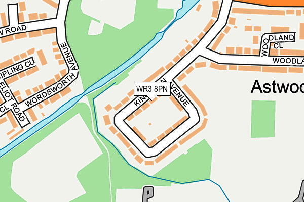 WR3 8PN map - OS OpenMap – Local (Ordnance Survey)