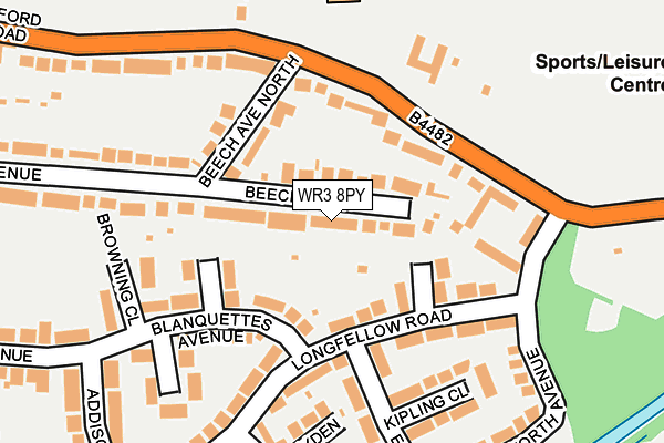 WR3 8PY map - OS OpenMap – Local (Ordnance Survey)