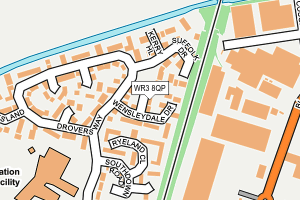 WR3 8QP map - OS OpenMap – Local (Ordnance Survey)