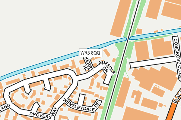 WR3 8QQ map - OS OpenMap – Local (Ordnance Survey)
