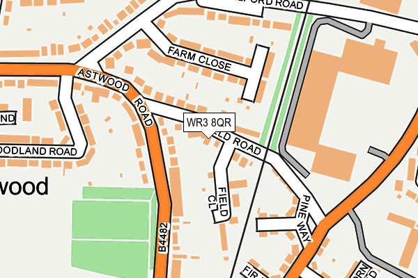 WR3 8QR map - OS OpenMap – Local (Ordnance Survey)