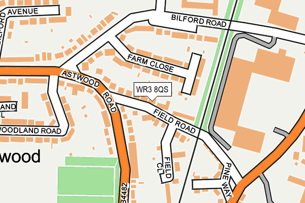 WR3 8QS map - OS OpenMap – Local (Ordnance Survey)
