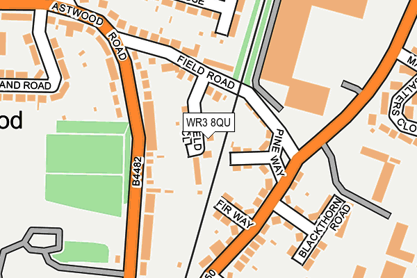 WR3 8QU map - OS OpenMap – Local (Ordnance Survey)