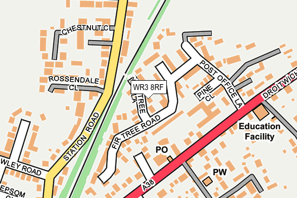 WR3 8RF map - OS OpenMap – Local (Ordnance Survey)