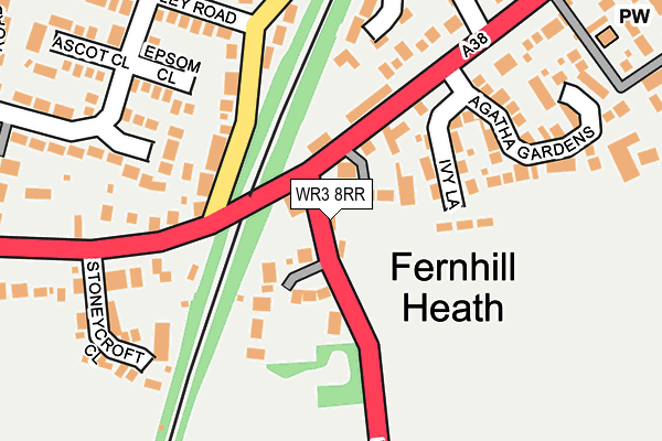 WR3 8RR map - OS OpenMap – Local (Ordnance Survey)